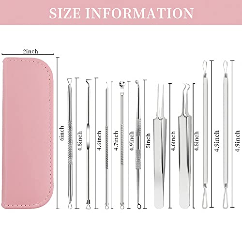 Somnr Blackhead Remover Tool 9 Pcs Black Head Tool Remove Pimple Popping Kit Black Head Remover Milia Removal Tool Black Head Blackhead Extractor