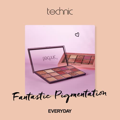 Technic Invite Only Eyeshadow Palette - 15 Blendable Shades with Highly Pigmented Glitters, Shimmers & Mattes for Day or Night Looks. A Mixture o