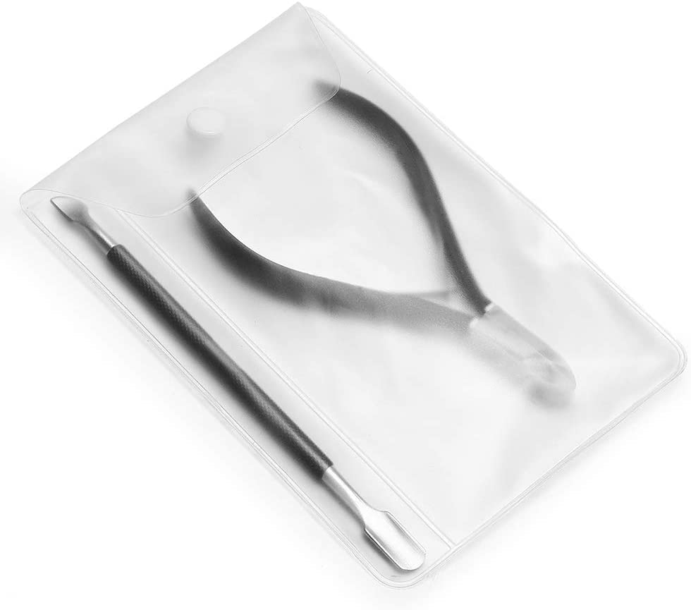 Cuticle Nipper with Cuticle Pusher-Professional Grade Stainless Steel Cuticle Remover & Cutter-Durable Manicure and Pedicure Tool (Black)