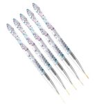 SAVITA 5pcs 7/9/11/15/20mm Fine Nail Painting Brushes, Acrylic Crystal Nail Art Liner Brush Nylon Brush Head Nails Tools for DIY Design