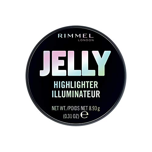 Rimmel London Jelly Highlighter, Long-lasting and Water Based Bouncy Formula for Dewy Skin Look, 10 Poppin' Bottles (Light Gold), 7.75 ml
