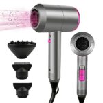 HappyGoo Professional Hair Dryer 2000W Powerful AC Motor Quick Drying Ionic Hairdryer with 2 Speed 3 Heat Setting, Cool Shot Button with 1 Diffus