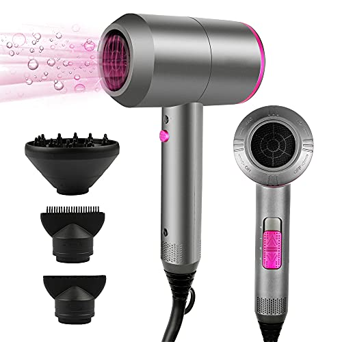 HappyGoo Professional Hair Dryer 2000W Powerful AC Motor Quick Drying Ionic Hairdryer with 2 Speed 3 Heat Setting, Cool Shot Button with 1 Diffus