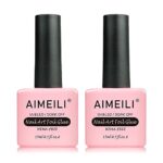 AIMEILI 2PCS Nail Foil Glue 15ml Nail Art Foil Transfer Glue for Foil Stickers Transfer Glue Gel Nail Art DIY UV LED Cure Needed