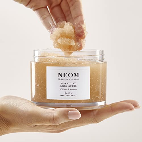 NEOM- Great Day Body Scrub | Luxury Body Scrub with Organic Sugar, Vitamin E & Jojoba Oil | Wild Mint & Mandarin Fragrance | Scent To Make You Ha