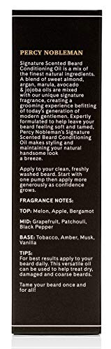Beard Oil by Percy Nobleman - 99% Naturally Derived Newly Available Signature Scented Blend. Beard Conditioning Oil With a Special Mixture of Qua