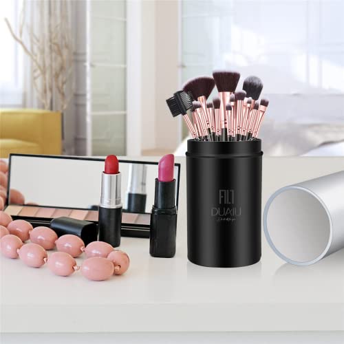 Makeup Brushes Set DUAIU 16PCS Vegan Synthetic Make up Brushes Foundation Eyeshadow Concealer Eyebrow Black Marble Brush Set With Makeup Brush Ho