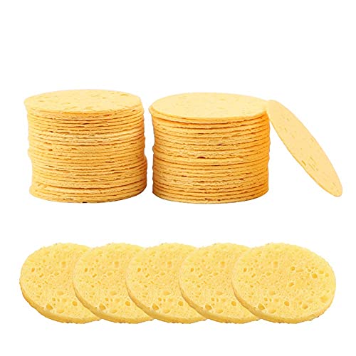 Compressed Facial Sponges,50 Pieces Wash Face Sponge Facial Cleansing Exfoliating Cosmetic Sponge for Women,Daily Cleansing Gentle Exfoliating fo