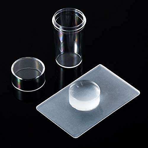 Cetornie One Piece Clear Silicone Jelly Stamper with Scraper Clear Nail Art Jelly Stamper Nail Art Stamping Stamper for Manicure Tools