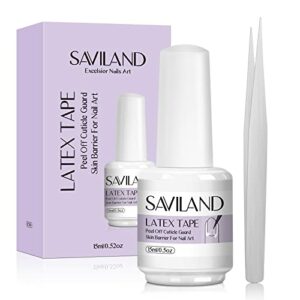Saviland Liquid Nail Latex- Latex Tape for Nails Art Peel Off Cuticle Nail Polish Guard Skin Barrier Protector Gel Polish Manicure Starter Access