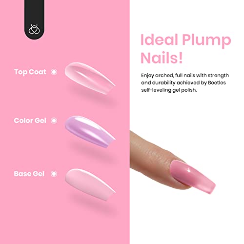 Beetles Gel Nail Polish with U V Light Starter Kit, 12 Colors Spring Pastel Gel Polish with Base Gel Top Coat Cuticle Oil, Soak Off Macaroon Gel