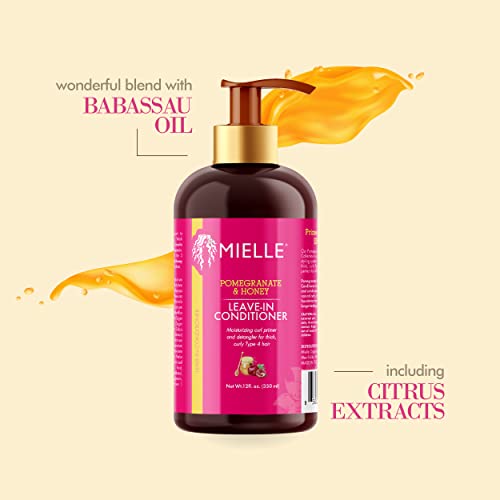 Mielle Organics Pomegranate & Honey Leave-In Conditioner for Type 4 Hair, 12 Ounces