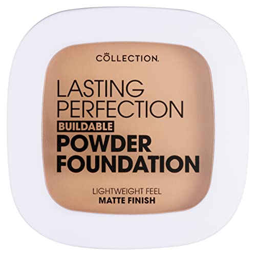 Collection Cosmetics, Lasting Perfection Buildable Powder Foundation, Medium Coverage, Lightweight Feel, Matte Finish, Beige, 7.5g