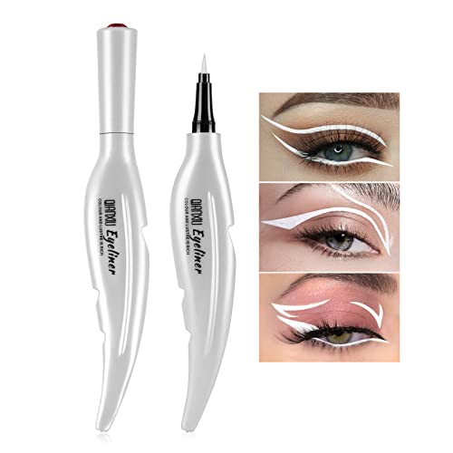 Beteligir Matte White Liquid Eyeliner, Waterproof Eye Liner Long Lasting Eye Brighten, Professional Highlighter White Eyeliner (White)