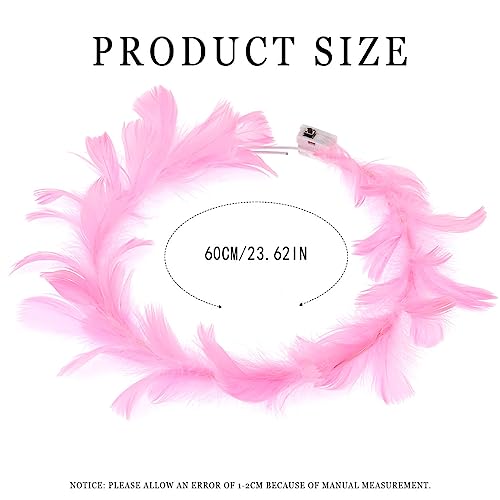 Edary Light Up Headband LED Feather Headbands Luminous Festival Hair Piece Party Hair Accessories for Women and Girls(Pack of 2)