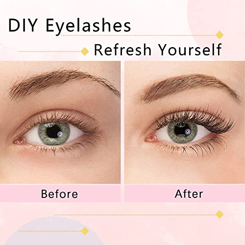 Glowingwin Individual Lashes Cluster Lashes 120 PCS Natural Look False Eyelashes Individual Soft DIY Lash Extensions At Home(20D Mix8-14mm 0.07C