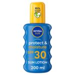 NIVEA Sun Protect & Moisture Sun Spray SPF30 (200 ml), Moisturising Suncream Spray with SPF30, Advanced Sunscreen, Providing Effective UVA + UVB