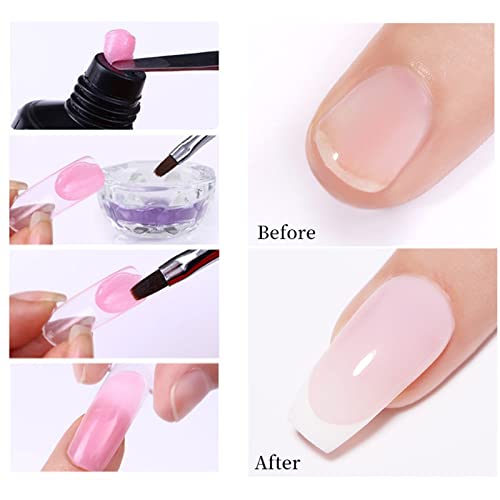 Slip Solution Kit ,60ML Extender Gel Nail Builder Kit Poly Nail Gel Nail Extension Clear Liquid Solution Anti-stick Tools with Nail Art Brush Sta