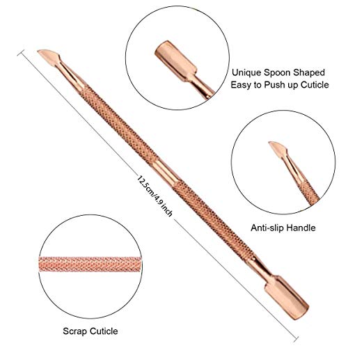 Cuticle Nippers and Cuticle Pusher, Cuticle Cutter Remover with Cuticle Scissors for Dead Skin - Durable Manicure Tools and Cuticle Clippers- Sta