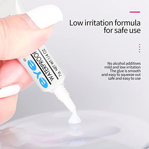 Eyelash Glue Clear 7g 0.25 FL. OZ. Strong Hold False Eyelash Glue Waterproof Long Lasting Lash Glue Strip Eyelash Adhesive White Lashes Glue