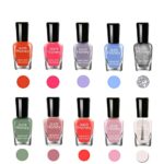 TEEROVA Nail Polish Set, Non-Toxic Nail Polish Easy Peel off & Quick Dry, Natural Odor Free Formula Water based Nail Polish Gift Set (Set E (8MLX