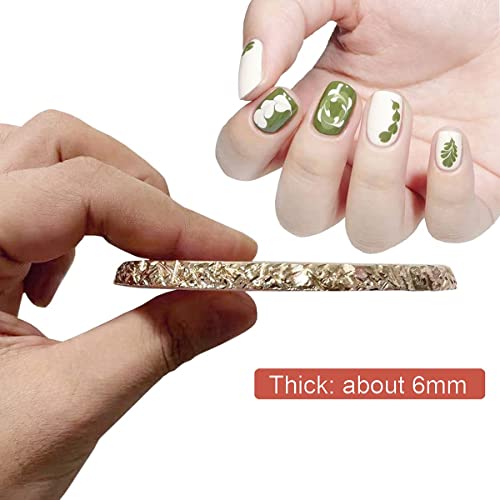 Nail Art Palette, Resin Nail Art Palette, Makeup Mixing Palette Nail Art Painting Nail Tech Supplies Resin Nail Art Palette DIY Tool Gold Edge Wh