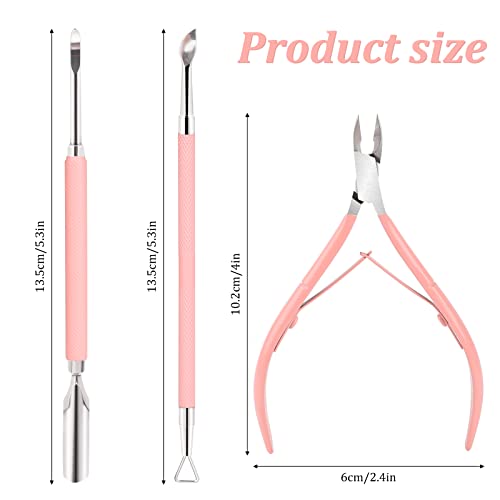 Cuticle Trimmer with Cuticle Pusher, Cuticle Remover Cuticle Nippers Nail Cuticle Professional Stainless Steel Pedicure and Manicure Tools Nail S
