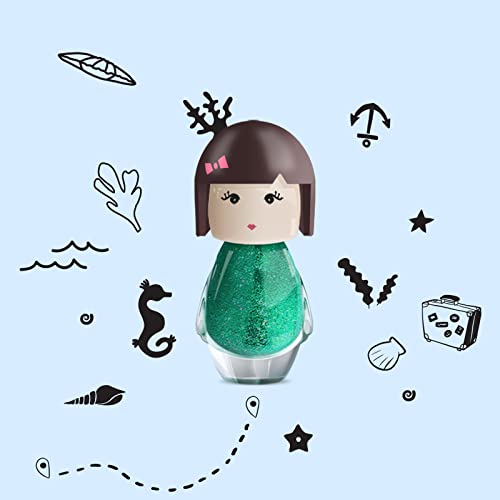 Dolly Nail Polish Set 24 Modern Colours Doll-Shaped Bottles Non-Toxic Strawberry Scented Water-based Peel-Off (Set B)