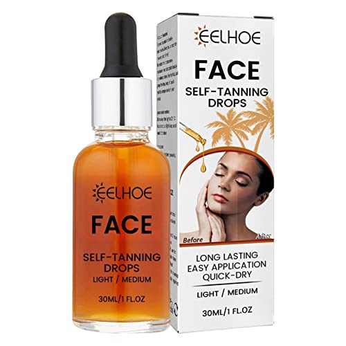 Face Tanning Drops,30ml Add Tanning Drops to Skin Care for Custom Face, No Fake Tan Smell and Streak-Free, Self Tan Drops for Face Tanner Gradual