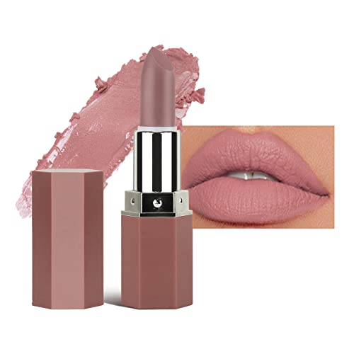 Matte Lipstick Long Lasting, Non Stick Cup Velvet Lipstick Lip Gloss Waterproof Lipstick Professional Lipstick Cosmetics Make Up Gifts Full-Cover