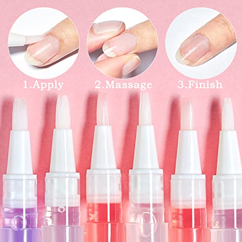 Cuticle Oil Pens for Nail Care,10PCS Mix Flavors Cuticle Revitalizer Oil Pen Set,Nail Oil Pens with Natural Ingredients Revitalize Pen with Soft