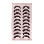 Aussido False Eyelashes, Russian Strip Lashes, Natural Look Fluffy Wispy D Curly Fake Eye Lashes(C-14MM)