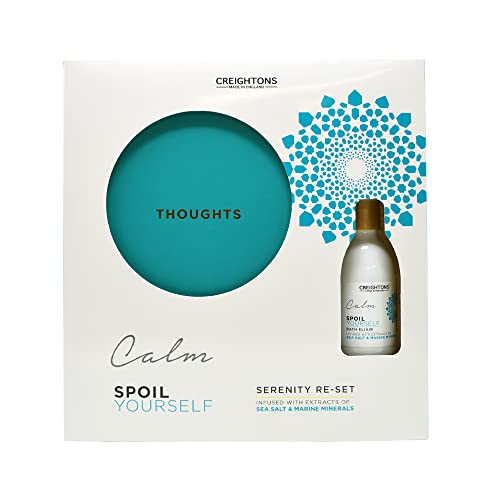 Spoil Yourself Serenity Re-Set Gift (Bath Elixer & Journal) - Infused with Extracts of Sea Salt & Marine Minerals. Cruelty Free. Vegan Friendly.