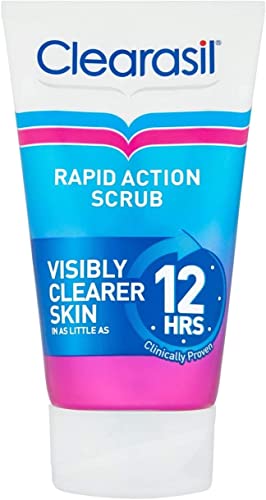Clearasil Rapid Action Exfoliating Scrub, For Acne Prone Skin, Unclog Pores, Reduces Blackheads, Pimples & Excess Oil, Everyday Spots Prevention,