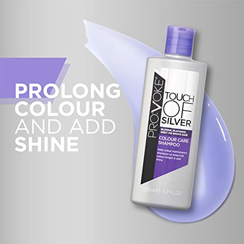 PROVOKE Touch Of Silver Colour Care Shampoo 200ml, Daily Colour Protect Shampoo, Prolongs Colour & Adds Shine