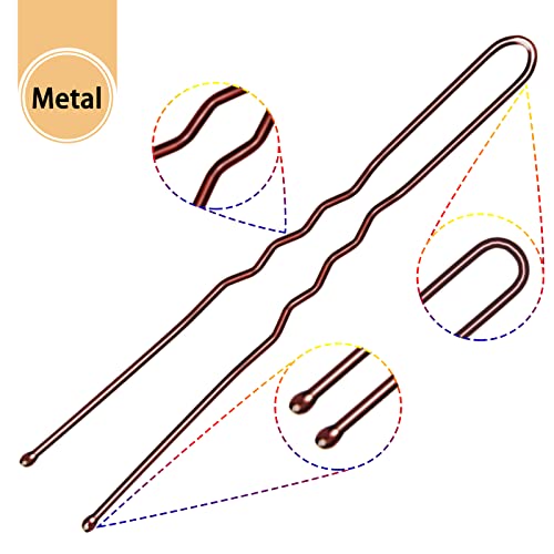 Mbsomnus 7cm Hair Pins for Buns, 50pcs Bobby Pins Brown Hair, U Shaped Hair Pins for Women Girls, Hair Grips for Thick Hair, Hair Styling Accesso