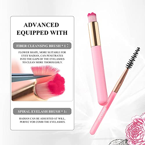 Eyelash Extension Shampoo, BREYLEE Eyelash Extension Cleanser Eyelash Extension Foam with Rinse Bottle+Brushes for Makeup Remover for Salon and H