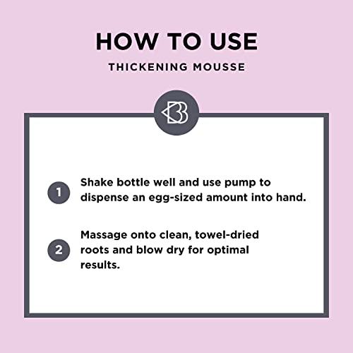 Jerome Russell BStyled Thickening Mousse - Hair Mousse for Volume & Lift, Hair Thickening Products for Women & Men with Heat Protection & Bond Bu