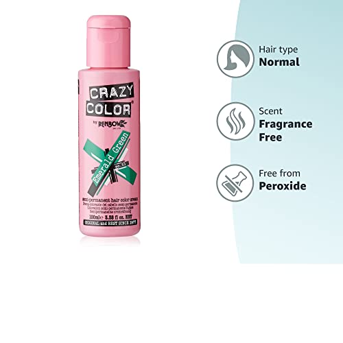 Renbow Crazy Color Semi-Permanent Hair Color Dye Emerald Green 53 – 100ml