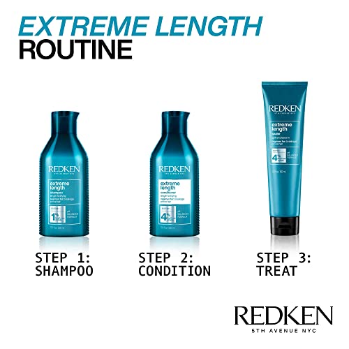 REDKEN Extreme Length, Shampoo and Conditioner Set, Biotin, for Longer, Stronger Hair, 300 ml