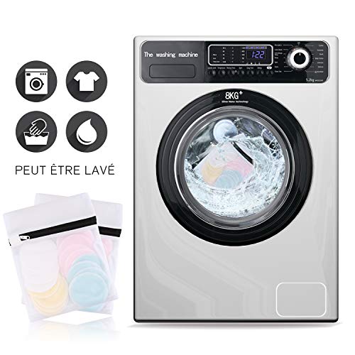 Reusable Makeup Remover Pads| Bamboo Fiber Organic Cotton Pads Face| Cotton Rounds Eyes Make Up Remover Pads Zero Waste Washable| for All Skin Ty