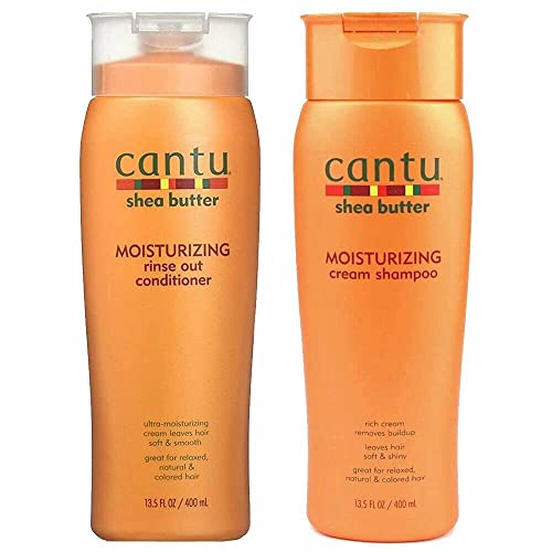 Cantu Moisturizing Cream Shampoo 13.5 Oz & Moisturizing Rinse Out Conditioner 13.5 Oz