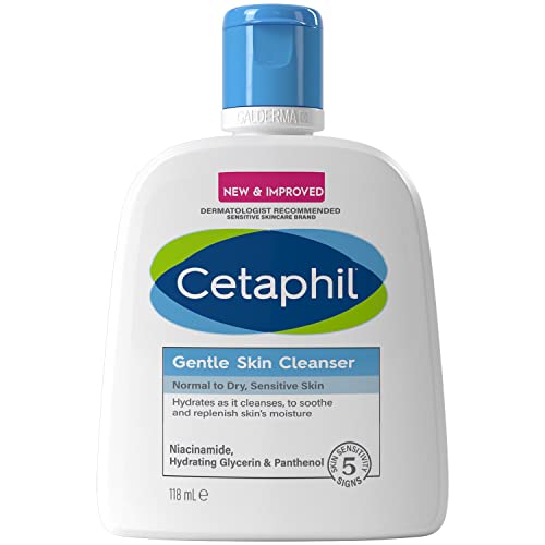 Cetaphil Gentle Skin Cleanser, 236ml, Face & Body Wash, For Normal To Dry Sensitive Skin, With Niacinamide & Glycerin, Soap Free