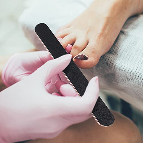 LAMXD 20 PCS Nail Files, Professional Nail Files Double Sided Emery Board, Fingernal Buffing Files Set for Home, 100/180 Grit(Black)