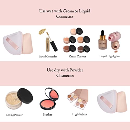 Marshmallow Beauty Blender & Air Cushion Set, Latex Free Vegan Friendly Makeup Beauty Blenders, Flawless Makeup Powder, Cream, Liquid Foundation