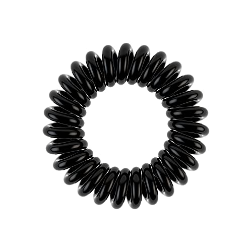 invisibobble POWER Hair Ties, True Black, 3 Pack - Extra Strong Grip, Waterproof, Traceless - Perfect for Sports, Suitable for All Hair Types
