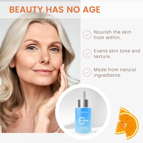 Natural Vitamin C Serum for Face- with Hyaluronic Acid, Ferulic Acid, Vitamin E - Premium Anti Aging & Anti Wrinkle Serum with Antioxidant Benefi