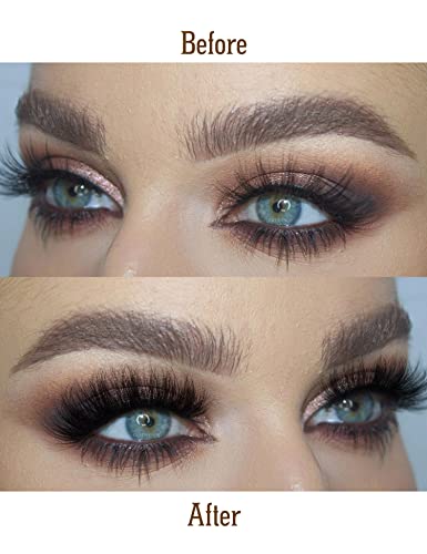 False Eyelashes Fluffy Natural Look 8D 20 mm Long C Curl Strip Eye Lashes Pack 10 Pairs Full Reusable Fake Eyelashes That Look Like Extensions by