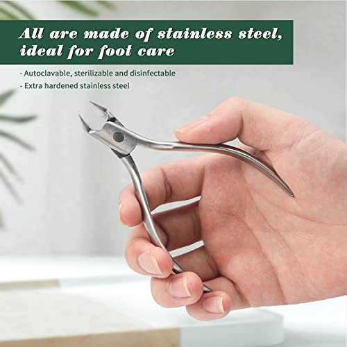 FVION Toenail Clipper Straight Blade, Professional Toe Nail Clipper for Senior, Ingrown Toenail Tool for Thick Ingrown Nails