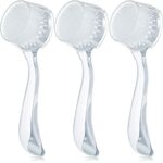 3 Pieces Face Brush Cleansing Manual Acrylic Handle Facial Scrubbers Soft Bristle Exfoliator Cleaner Brush Scrub Exfoliating Facial Brush for Fac